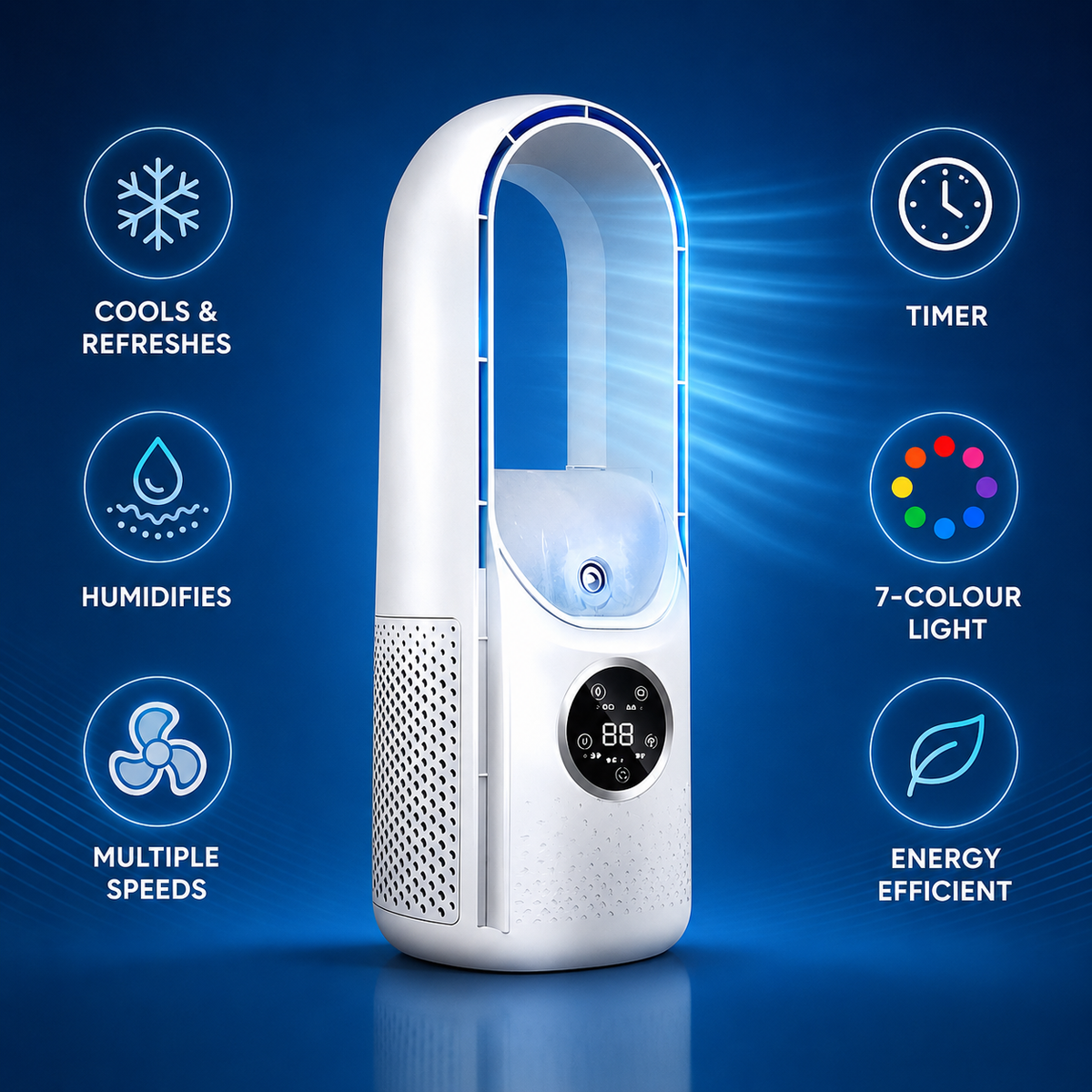 Portable Fan with Mist Humidifier, Quiet Misting Fan for Bedroom and Office – image 7