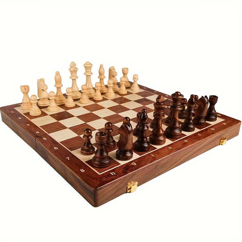 Wooden Chess Board Set, Wood Chess Set with Pieces and 2 Extra Queens – image 7
