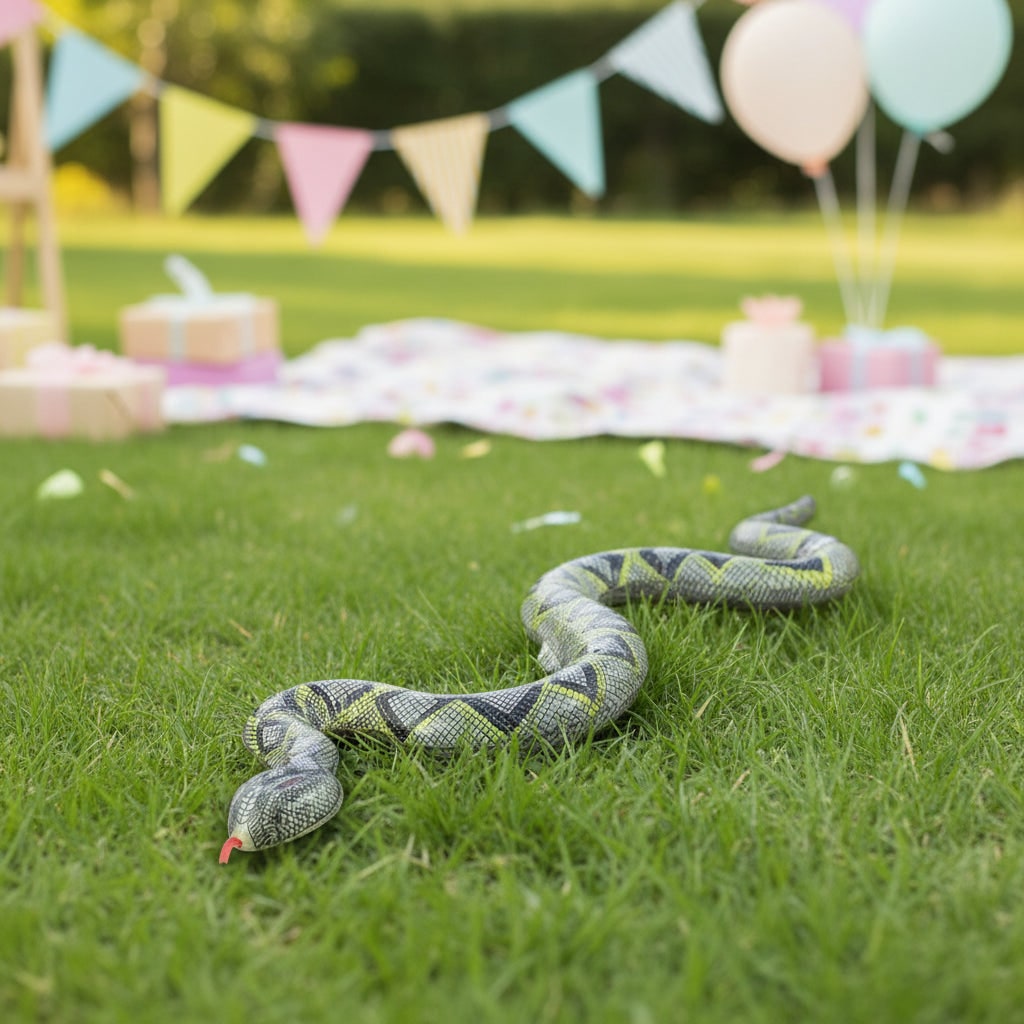 Inflatable Fake Snake Halloween Decoration with Scale Print, Halloween Party Decor for Garden – image 5