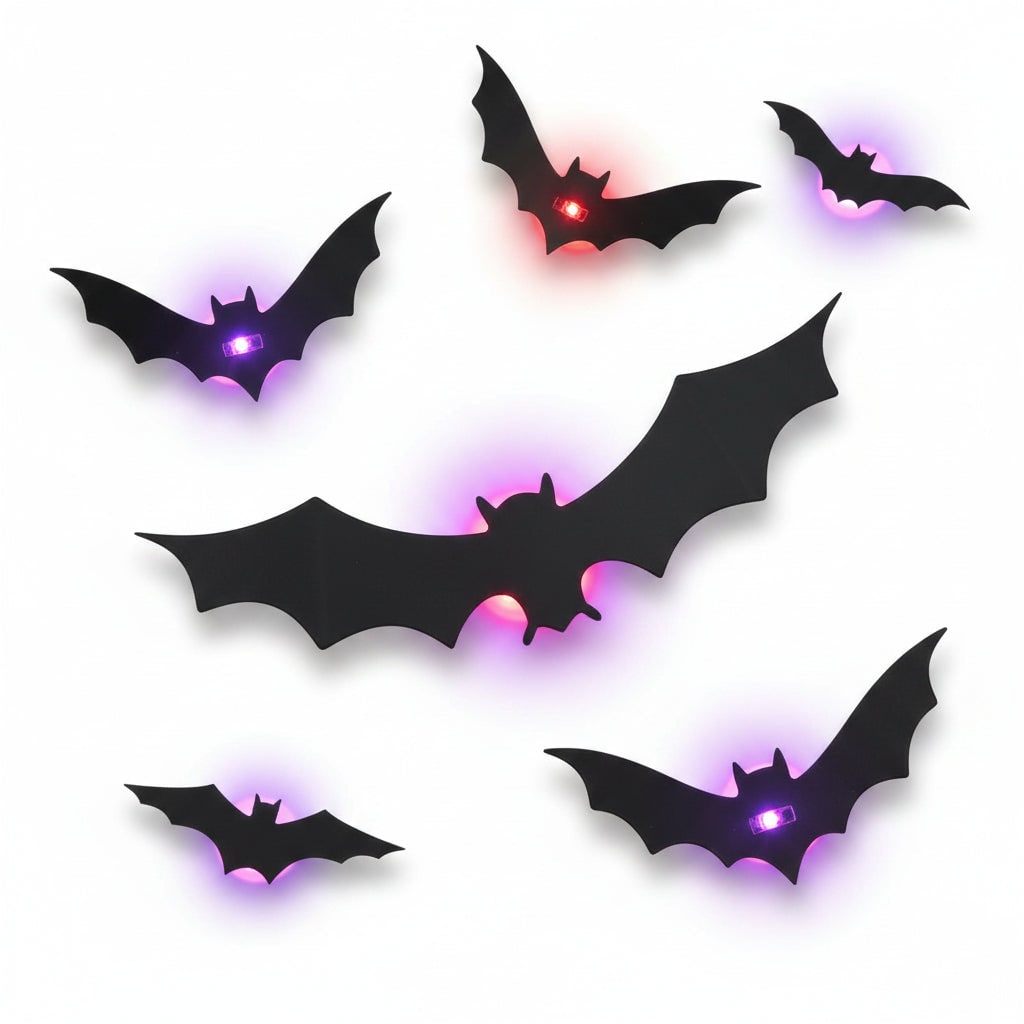 Halloween Decorations Outdoor and Indoor, 3D Halloween Bats with LED Lighting – image 4