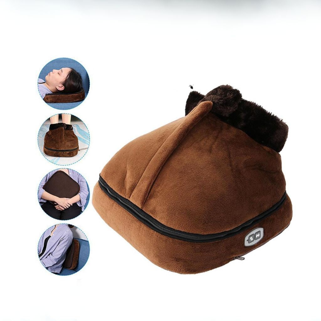 Electric Foot Warmer with Vibrating Massage, Plush Foot Heater with Detachable Top – image 5