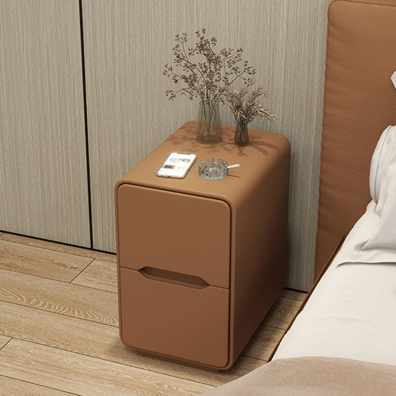 Narrow Nordic Two-Drawer Nightstand 1