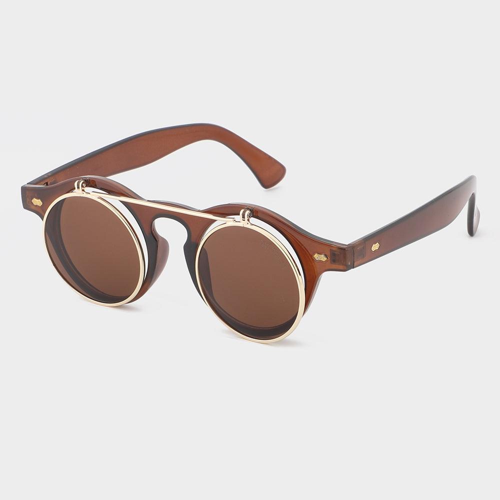 Round Sunglasses, Flip Up Shades with Clear and Tinted Lenses – image 21