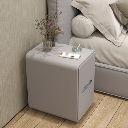 Narrow Nordic Two-Drawer Nightstand 8