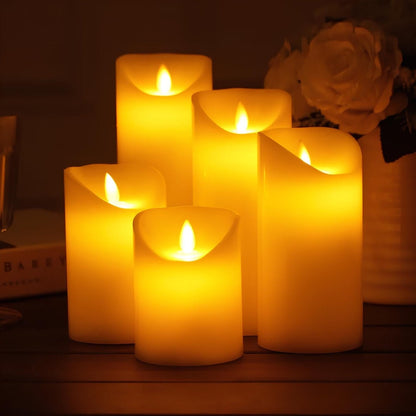 Flameless Candles with Flicker, LED Pillar Candles Battery Operated, Melting Candles, LED Candlesticks for Home Decor