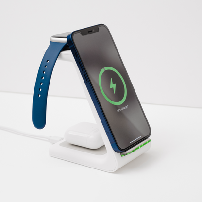 Wireless Charging Station, 3 in 1 Wireless Charger for Phone Watch and Earbuds, Qi Fast Charging Station for Nightstand