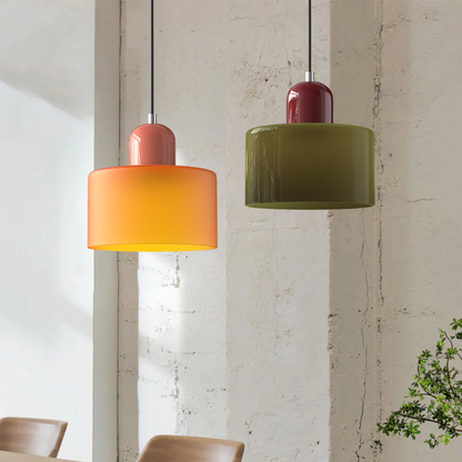Kitchen Island Pendant Light, Modern Pendant Lamp with Halo Glass Ring, Hanging Light for Dining Table and Hallway