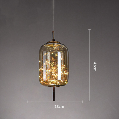 LED Ceiling Lights with Glass Shade, Modern Pendant Light with Adjustable Cord – image 4