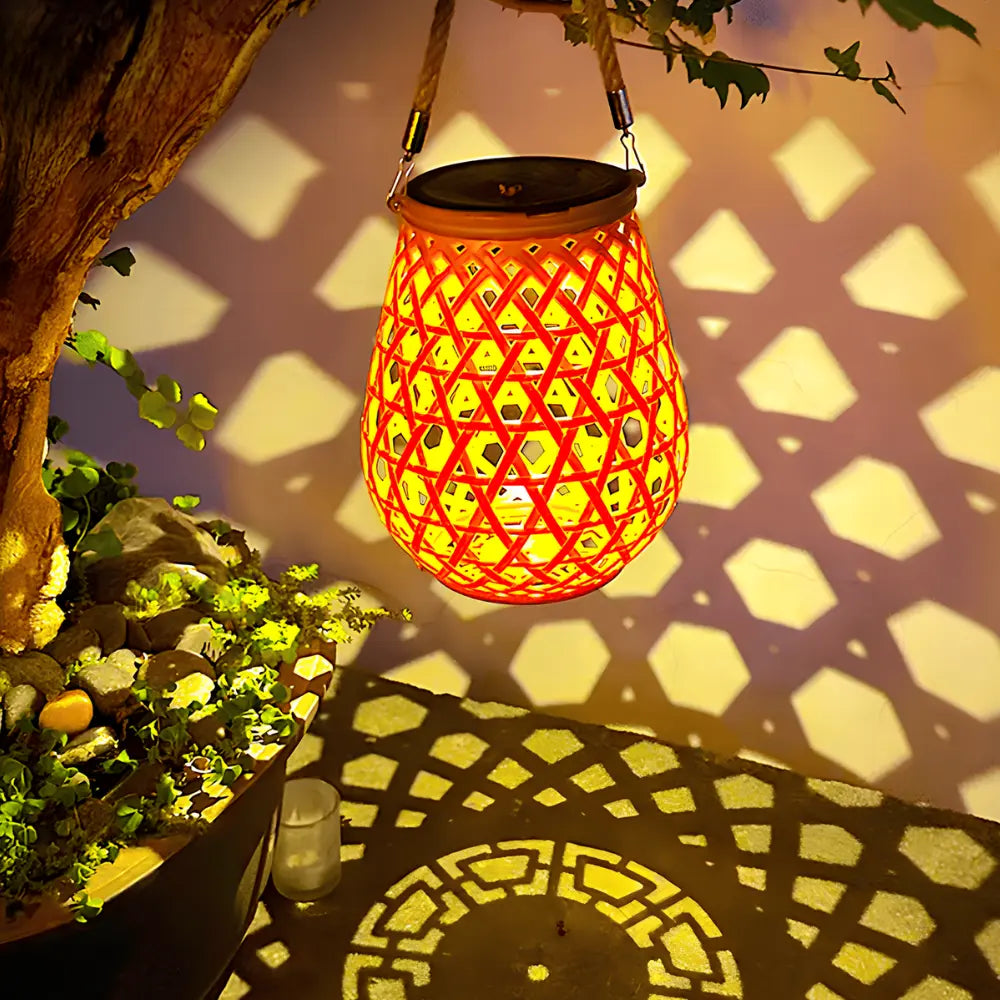 Woven Solar Garden Lantern 16