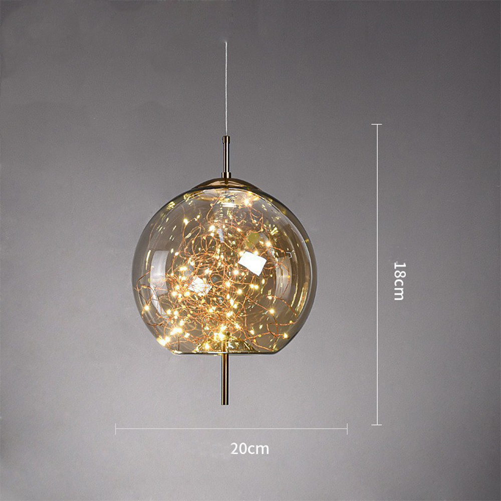 LED Ceiling Lights with Glass Shade, Modern Pendant Light with Adjustable Cord – image 8