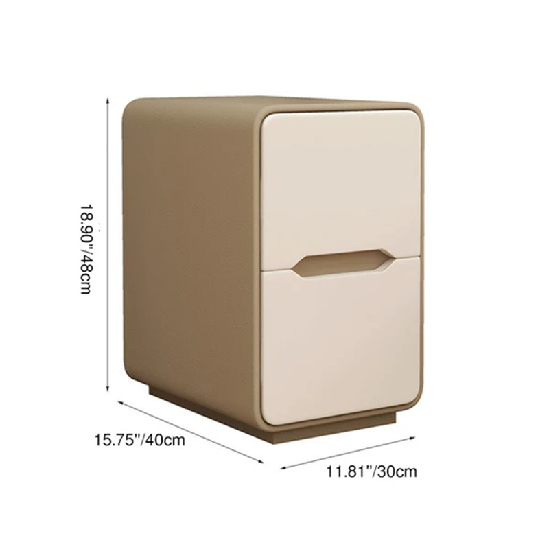 Narrow Nordic Two-Drawer Nightstand 5