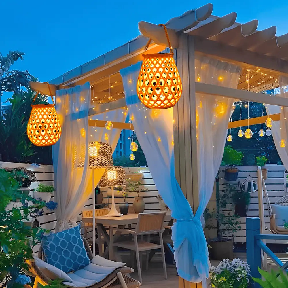 Woven Solar Garden Lantern 2