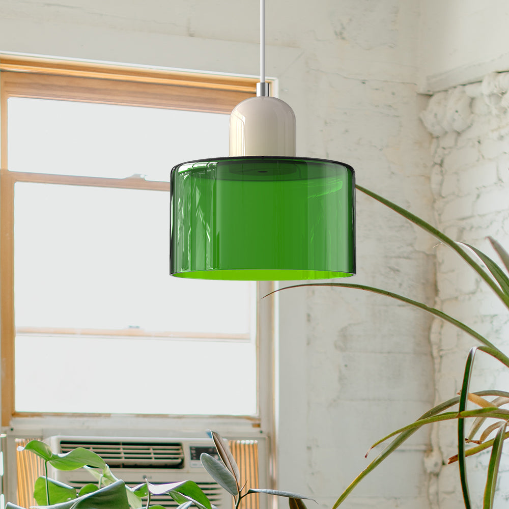 Kitchen Island Pendant Light, Modern Pendant Lamp with Halo Glass Ring, Hanging Light for Dining Table and Hallway
