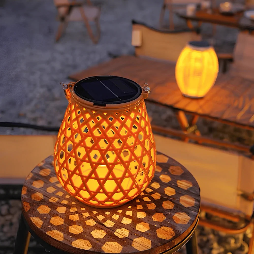 Woven Solar Garden Lantern 12