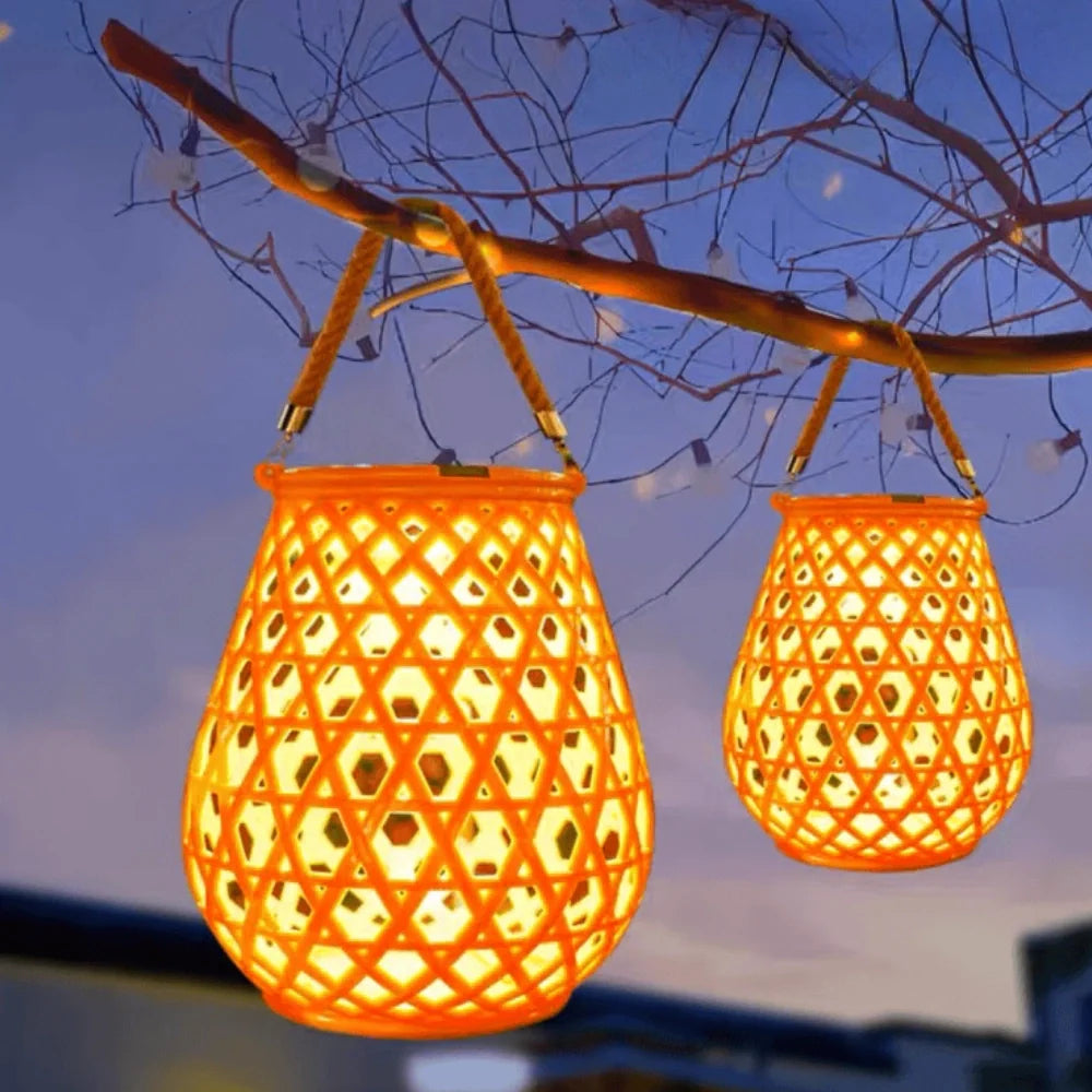 Woven Solar Garden Lantern 3