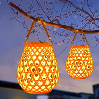 Woven Solar Garden Lantern 3