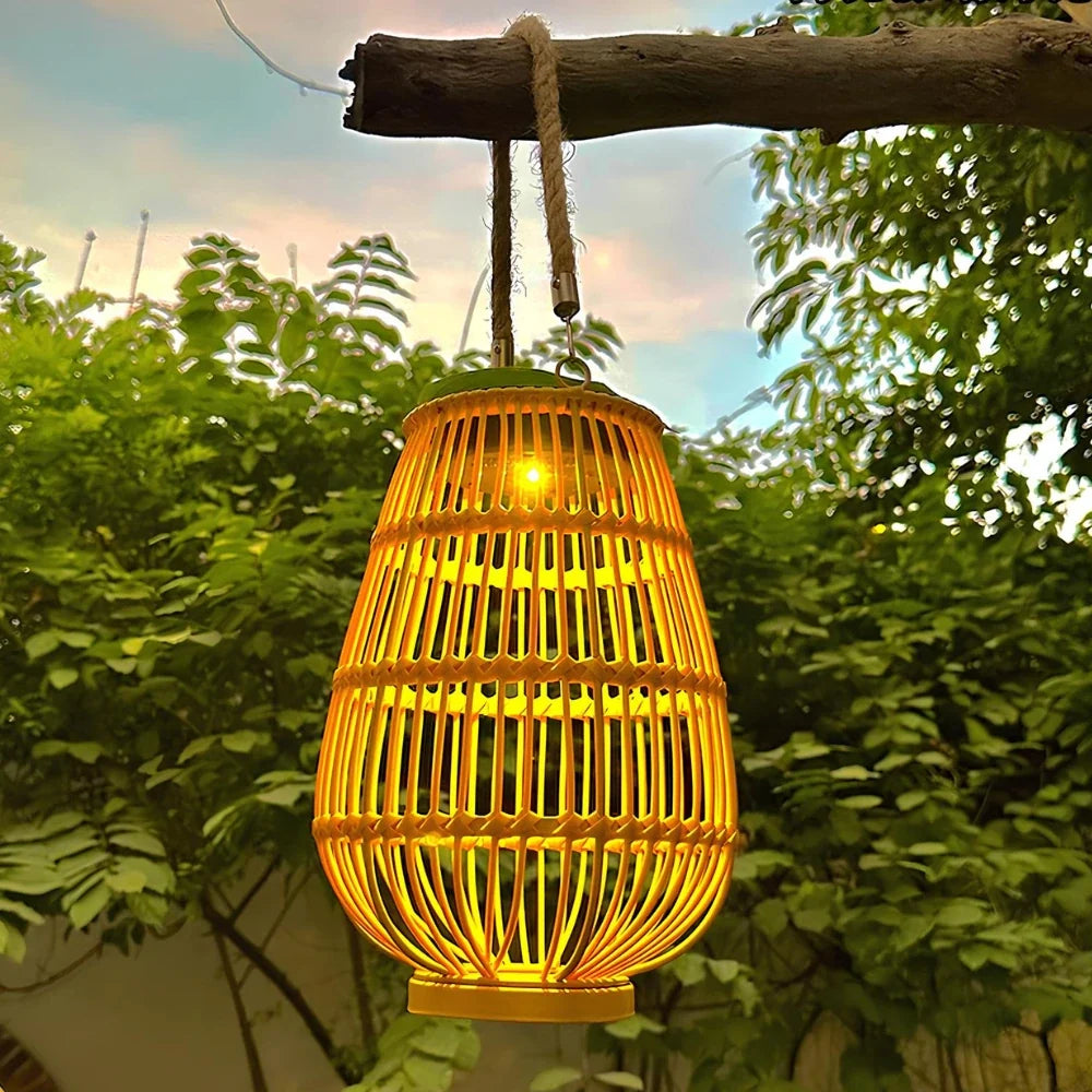 Woven Solar Garden Lantern 10