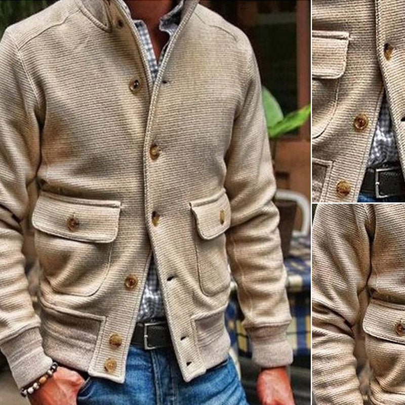 Mens Motorcycle Jacket with Stand Collar, Casual Biker Jacket for Everyday – image 11