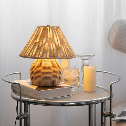 Handwoven Bamboo Table Lamp 4