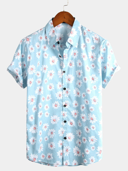 Hawaiian Shirt for Men, Mens Floral Shirt Short Sleeve Button Up, Tropical Aloha Shirt for Vacation