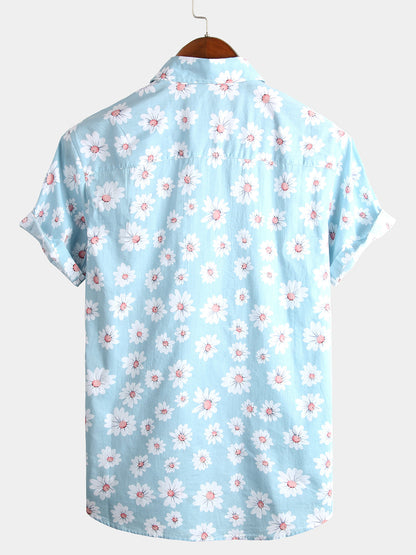 Hawaiian Shirt for Men, Mens Floral Shirt Short Sleeve Button Up