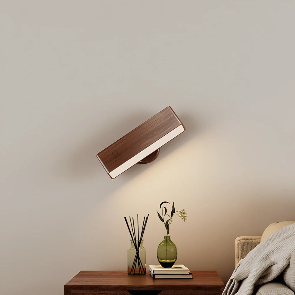 Rotating Wooden Wall Light 2