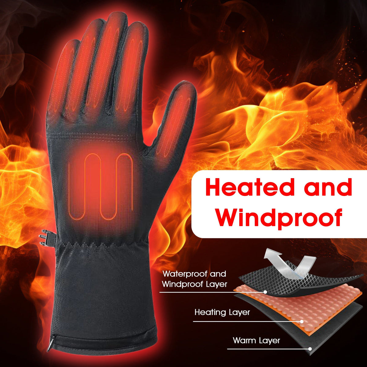 Winter Gloves with 3 Heat Levels and Touchscreen, Hand Warmer Gloves for Outdoor – image 5