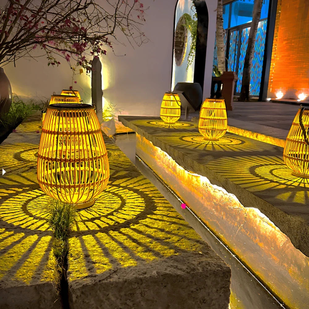 Woven Solar Garden Lantern 9