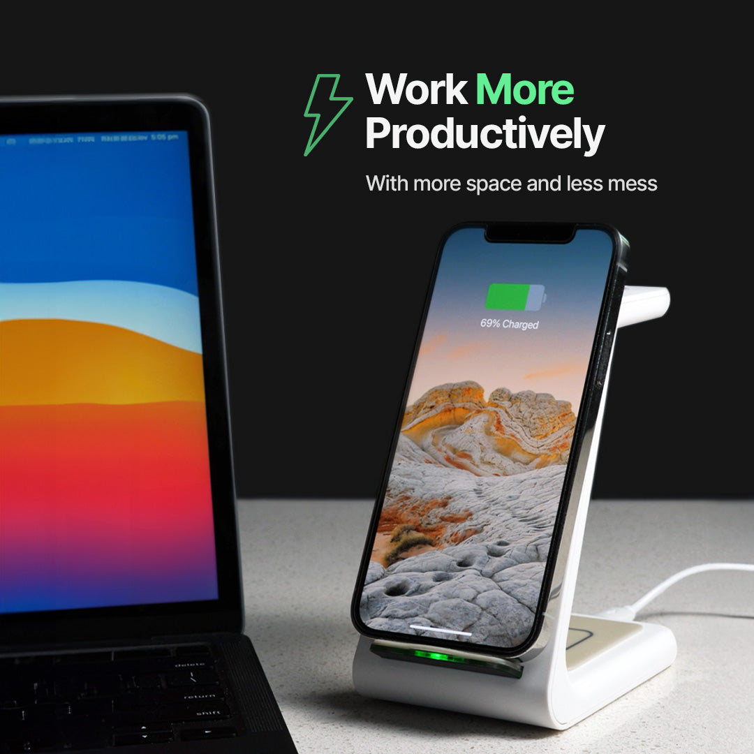 Wireless Charging Station, 3 in 1 Wireless Charger for Phone Watch and Earbuds – image 4