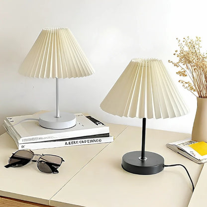 Pleated Fabric Shade Table Lamp 0