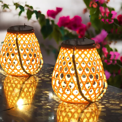 Woven Solar Garden Lantern 7