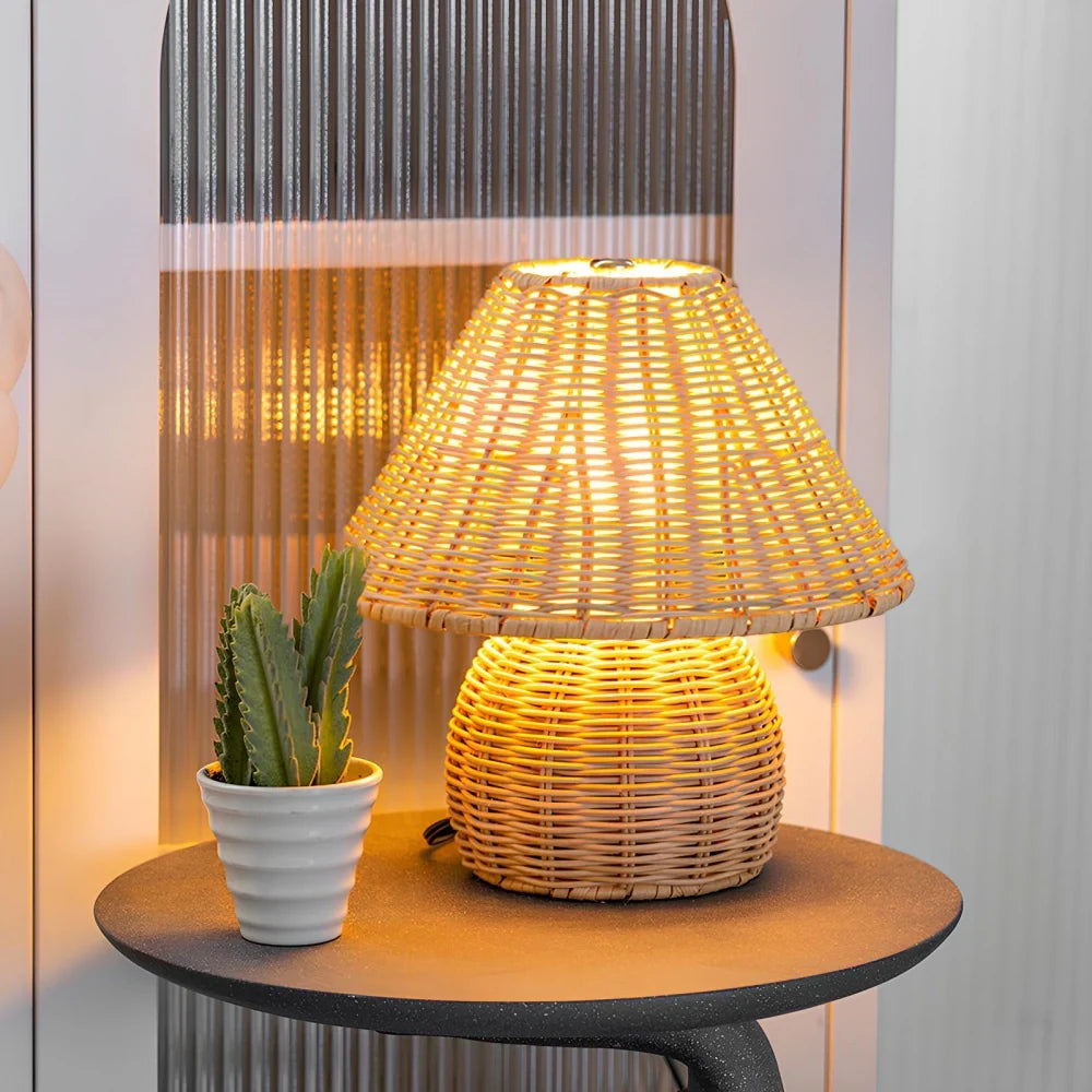 Handwoven Bamboo Table Lamp 5