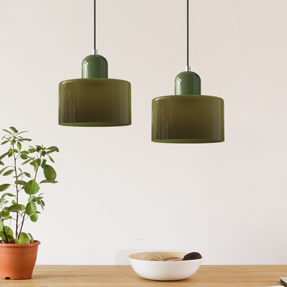 Kitchen Island Pendant Light, Modern Pendant Lamp with Halo Glass Ring
