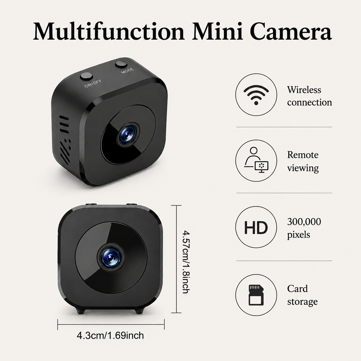 Home Security Camera, Mini Wireless Security Camera for Indoor Use