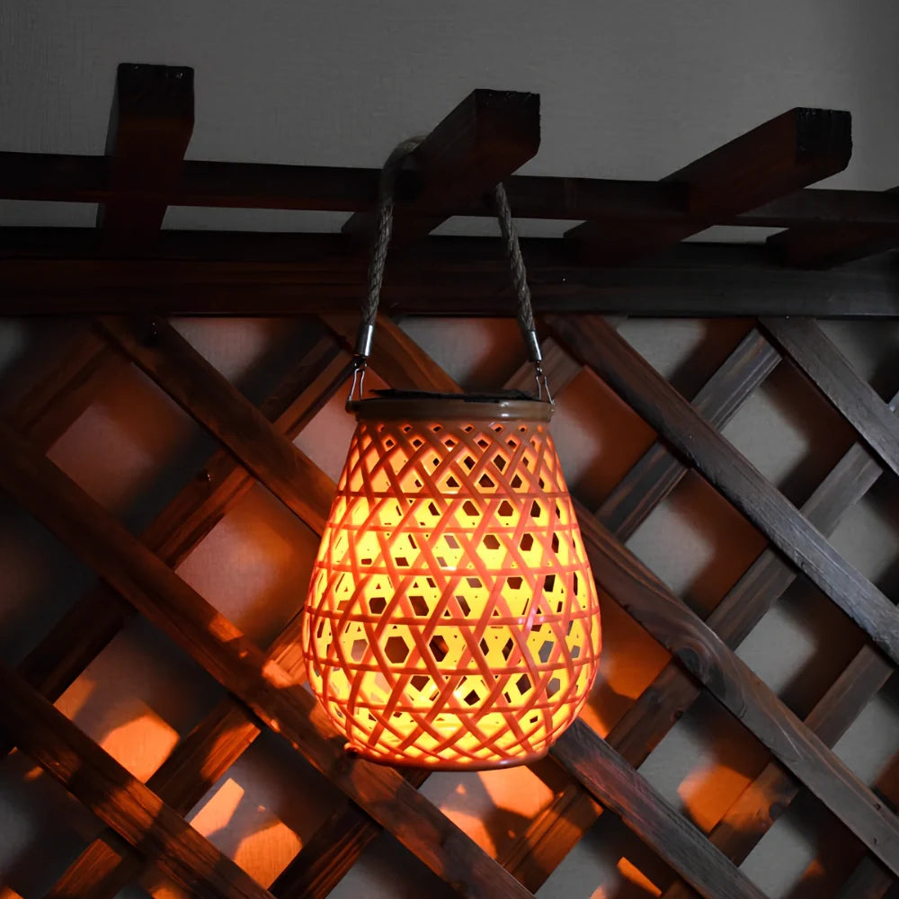 Woven Solar Garden Lantern 13
