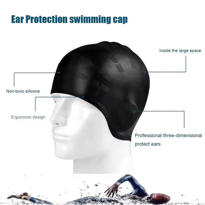 Silicone Swim Cap for Women and Men, Waterproof Swim Cap for Long Hair – image 8