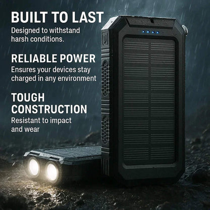 Portable Charger Solar Power Bank, 20000mAh Power Bank with Dual USB and LED Lights – image 4