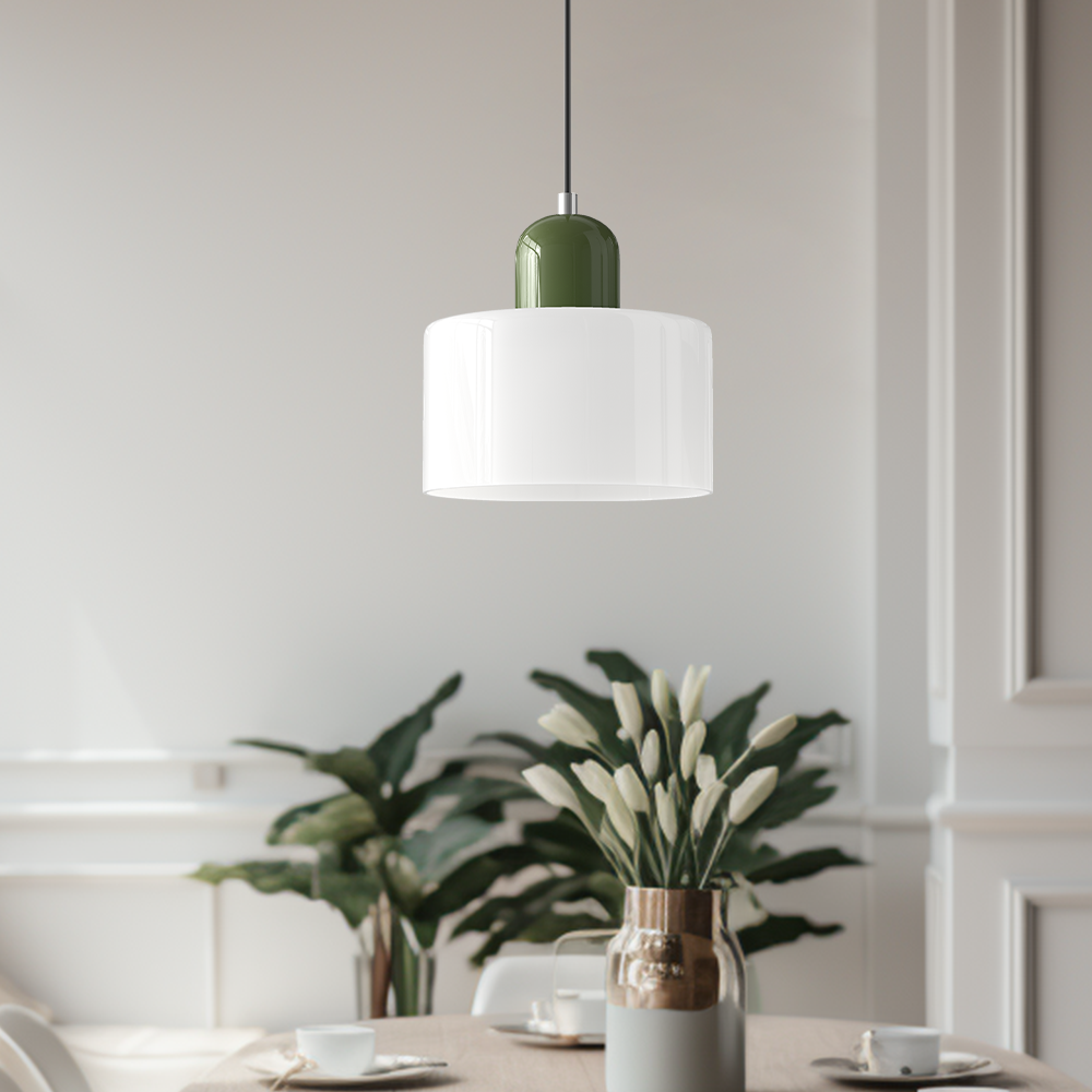 Kitchen Island Pendant Light, Modern Pendant Lamp with Halo Glass Ring – image 18