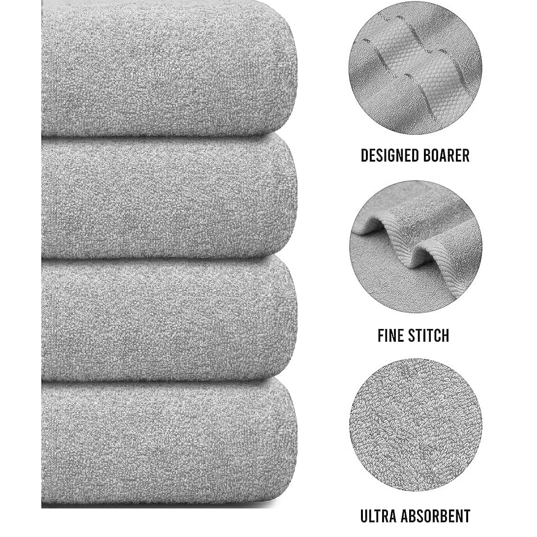 Oversized Bath Towels Set of 4, Large Bathroom Towels for Bath and Shower – image 6