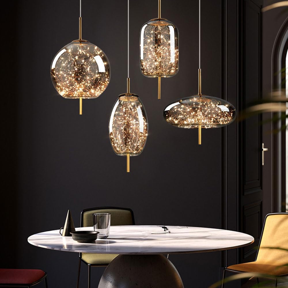 LED Ceiling Lights with Glass Shade, Hanging Lamp for Kitchen and Dining Room – image 9