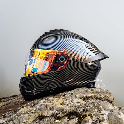 Modular Motorcycle Helmets, Flip Up Modular Helmet with Inner Sun Lens, Anti Fog DOT Approved Motorcycle Helmet