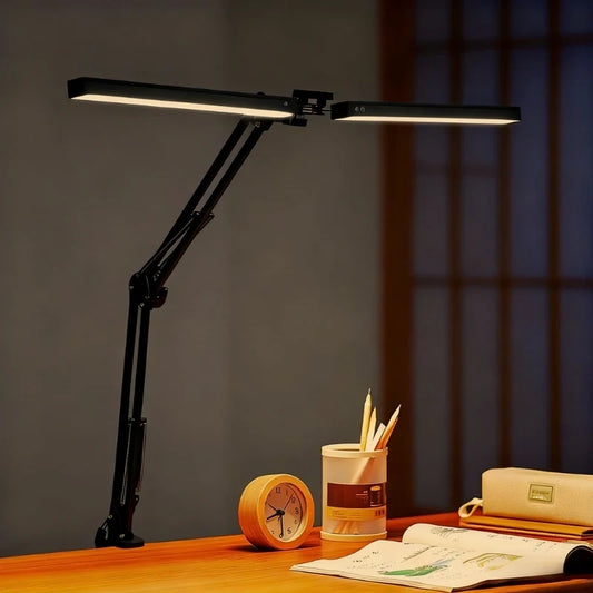 Dual-Head Clamp Desk Lamp 0