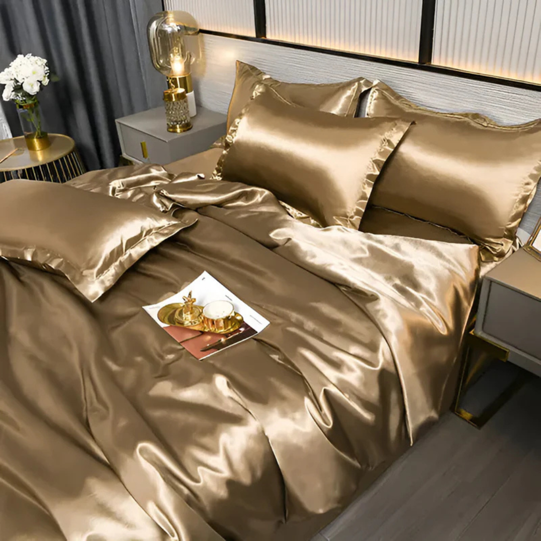 Silky Duvet Cover Set with Zipper Closure, Breathable Silky Bedding Set – image 7