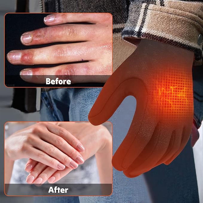 Rechargeable Heated Gloves, Hand Warmer Gloves for Outdoor