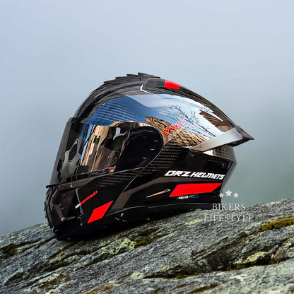 Modular Motorcycle Helmets, Flip Up Modular Helmet with Inner Sun Lens – image 10