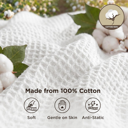 Cotton Throw Blanket, Lightweight Queen Size Blanket