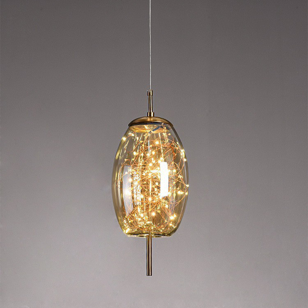 LED Ceiling Lights with Glass Shade, Modern Pendant Light with Adjustable Cord – image 12