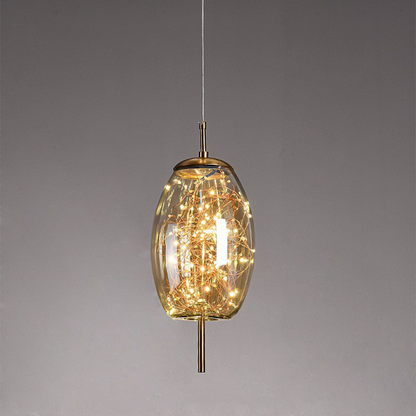 LED Ceiling Lights with Glass Shade, Modern Pendant Light with Adjustable Cord – image 12