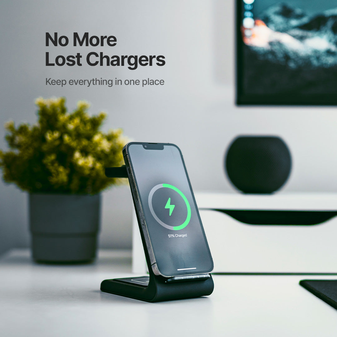 Wireless Charging Station, 3 in 1 Wireless Charger for Phone Watch and Earbuds