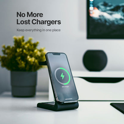 Wireless Charging Station, 3 in 1 Wireless Charger for Phone Watch and Earbuds